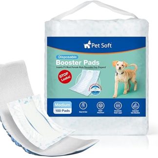 Pet Soft Disposable Dog Nappy Liners, Pack of 100, Dog Nappy Liners for Male and Female Dogs, with Leak-proof Protection, Highly Absorbent Dog Liners, Booster Pads for Dog Nappies (M-100)
