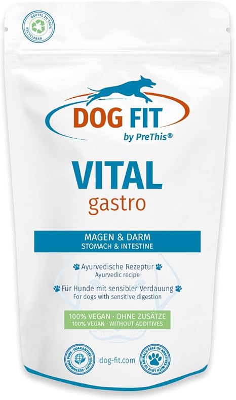 DOG FIT by PreThis® Vital Gastro for Diarrhea & Soft Faeces I Intestinal Treatment & Digestive Aid for Dogs with Digestive Problems I Natural, No Additives I 80 g