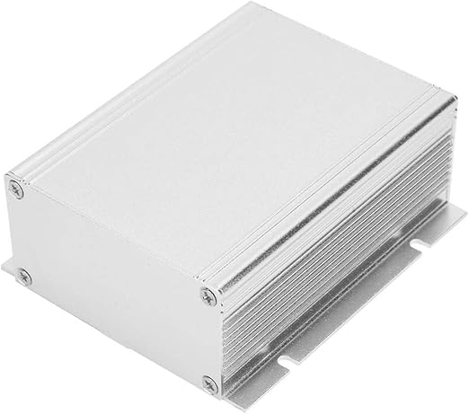 LANTRO JS - Electronic project box made of aluminium, 1.5 x 3.5 x 3.9 inch sand silver cool box, split circuit board instrument box electronic housing