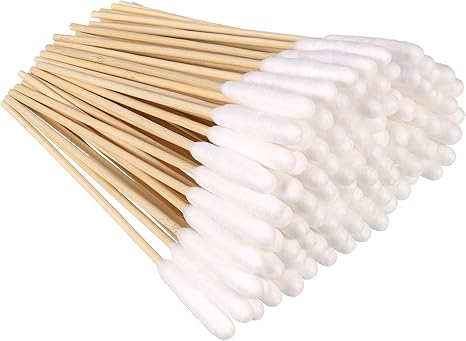 Auidy_6TXD Pack of 100 Ear Cleaning for Dogs Wood Pets Ear Cleaner Ear Cleaning Sticks Pet Dogs Cotton Buds for Pets, Dogs, Cats, 15 cm
