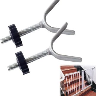 Y-shaped adapter for baby gate, Y spindle for attachment, children's gate and stair railings, extension of the stair safety gate, for stair gates for babies and pets (black, pack of 2)