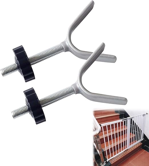 Y-shaped adapter for baby gate, Y spindle for attachment, children's gate and stair railings, extension of the stair safety gate, for stair gates for babies and pets (black, pack of 2)