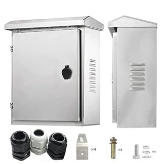 GTYORUS Stainless Steel Control Cabinet, 30 x 25 x 14 cm Connection Box, Built-in Insulating Mounting Plate, Waterproof, Wall-Mounted Electrical Distributor