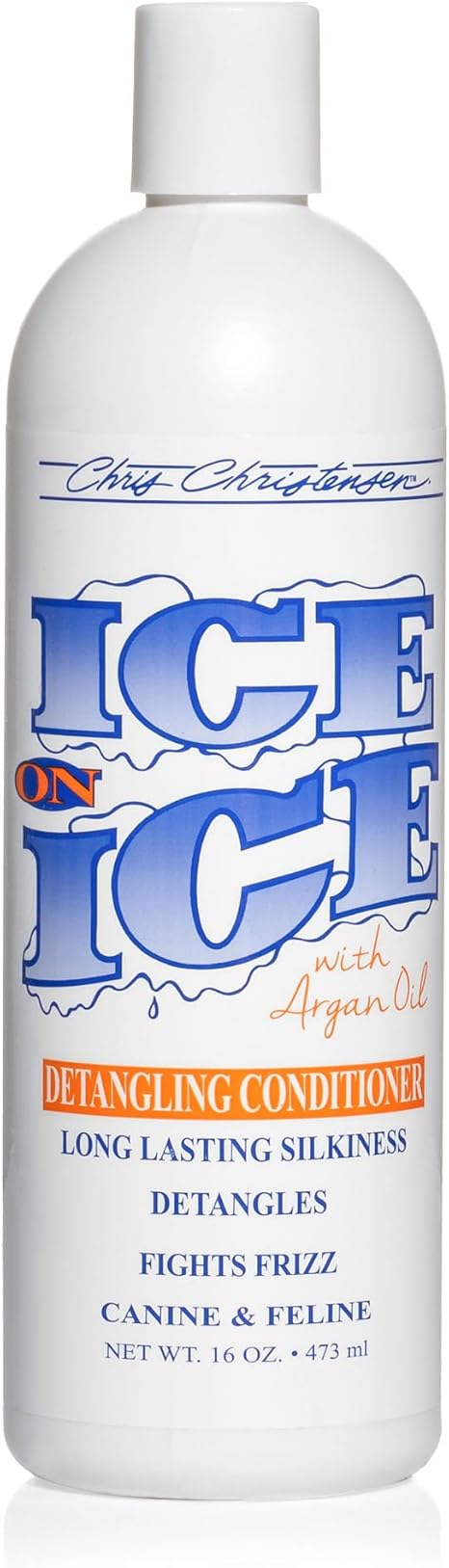 Chris Christensen Ice On Ice Conditioner, Detangling and Shine for Hair, Professional Hair Care, 473 ml
