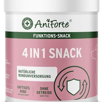 AniForte 4-in-1 Snack for Dogs 300 g - Natural All-Round Care for Joints, Immune System, Digestion, Fur & Skin, Stomach & Intestines, Grain-Free, Proven with Green-Lipped Mussel Powder, Inulin,