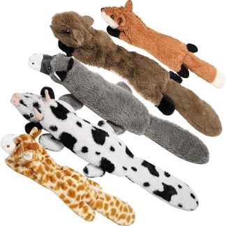 Nocciola Crinkle Squeaky Dog Toy with Double Layer Long Life Fabric, Indestructible Plush Toy, Dog Toy Set without Stuffing, for Puppies, Small to Large Dogs