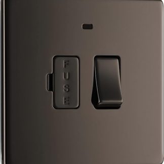 BG Electrical FBN52 13 A Screw less Flat Plate Switched Fused Connection Unit with Power Indicator, 250 V, Black Nickel