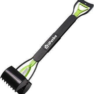 IPETBA 80 cm Large Dog Poop Scoopers Long Handle Dog Waste Collector No Bending Required for Dogs and Cats Foldable Pooper Scooter for Meadow Ground Sand Floor Gravel Path