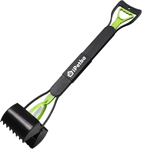 IPETBA 80 cm Large Dog Poop Scoopers Long Handle Dog Waste Collector No Bending Required for Dogs and Cats Foldable Pooper Scooter for Meadow Ground Sand Floor Gravel Path