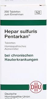 DHU Hepar sulfuris Pentarkan tablets for chronic skin diseases, pack of 200 tablets