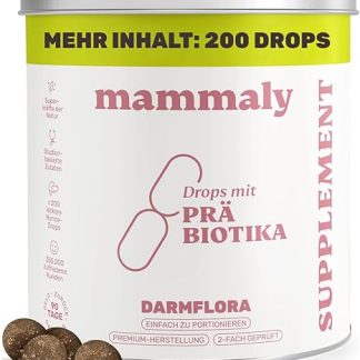mammaly Probiotic Drops for Dogs 340 g - Digestive Snacks for Stomach Intestinal Flora Building (for Diarrhea, Heartburn & Grass Eating) Alternative Treat to Healing Soil, Charcoal Tablets as