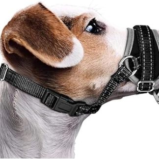 Nasjac Muzzle for Dogs, Adjustable Soft Nylon Muzzle to Prevent Biting Anti-Barking Stop Chewing Food Breathable Dog Mouth Guard for Small Dogs