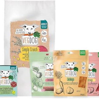 VEGDOG Simply Starter Trial Bundle with Hypoallergenic Complete Food and Snacks, Starter Pack