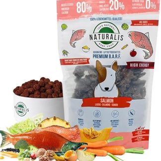 Naturalis Smart 80 Barf Dry Barf Dog Food 500 g Salmon Complete Food without Additives Grain-Free Soy Free Gluten Free 100% Natural - Gentle Air Dried