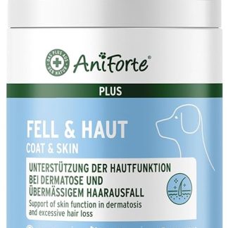 AniForte Plus Fur & Skin for Dogs 90 Tablets - for Dermatosis & Hair Loss Dog, with MSM & Biotin to Support Skin Function, Prebiotics for Fur Problems & Skin Disease