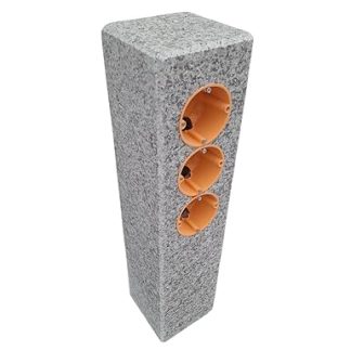 Triple Socket Granite Natural Stone G603 50 x 12 x 12 cm Granite Socket Garden Socket Outdoor Socket Natural Stone Socket Granite Palisade
