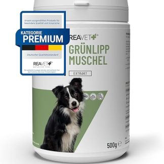 ReaVET Green-lipped mussel extract powder 500 g for dogs, green-lipped mussel powder, green-lipped mussel extract, high dose, also for cats and horses, after treated osteoarthritis, arthritis, barf