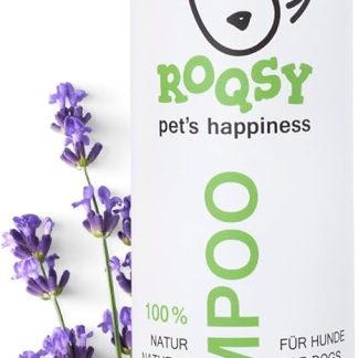 ROQSY Natural Dog Shampoo - Vegan Organic Shampoo Against Itching & Odour Ideal for Puppies, White Fur and Sensitive Dogs - 200 ml