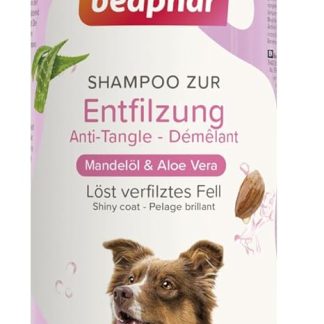 Beaphar Hundeshampoo zur Entfilzung, mit Mandelöl und Aloe Vera, pH-neutral, ohne Parabene, Vegan, 1er Pack