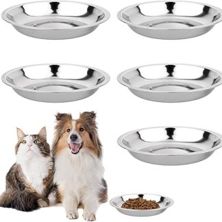 Pack of 5 Stainless Steel Cat Bowls, 15 cm Feeding Bowl, Cat for Cats with Wide Whiskers, Surefeed Feeding Bowl, Drinking Bowl, Cat Bowl, Cat Feeding Bowl, Dog Bowl, Small Dogs, for Cats Small Dogs