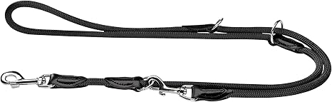 Hunter Freestyle Heavy Duty Weatherproof Adjustable Dog Lead, 1.0/200 cm, Black