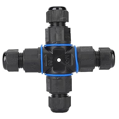 4 Way Junction Box Connectors, Waterproof Crossing Cable Sleeve Connectors, Underground Wire Connector for Outdoor Use, Electrical Accessories for 0.5-1.5mm², 16A/250V