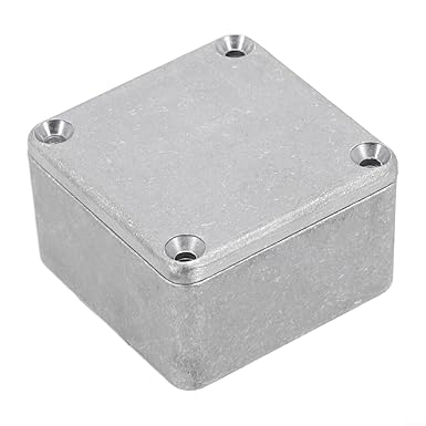 Sandyseptember Gehäuse für elektrische Instrumente, robuste Aluminiumbox mit sicherer Montage und Bohrfreundlichkeit (50,5 x 50,5 x 31 mm)