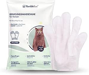 RumbleBox Wet Wipes for Cats & Dogs, Glove Wet Wipes for Pets, Gentle Grooming, Cleaning & Massage, Ideal for Outdoor Cats, Precise Cleaning with Glove Shape