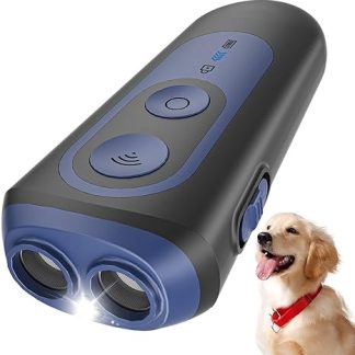 Anti-Bark Device for Dogs, Ultrasonic 3 Modes Dog Training Device up to 15 m Range, Portable Bark Stopper without Shock, Harmless Dog Training with Torch, Rechargeable for Indoor and Outdoor Use