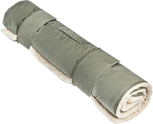 Wolters Cat & Dog Vagabond Travel Blanket with Sheepskin Imitation Moss Green