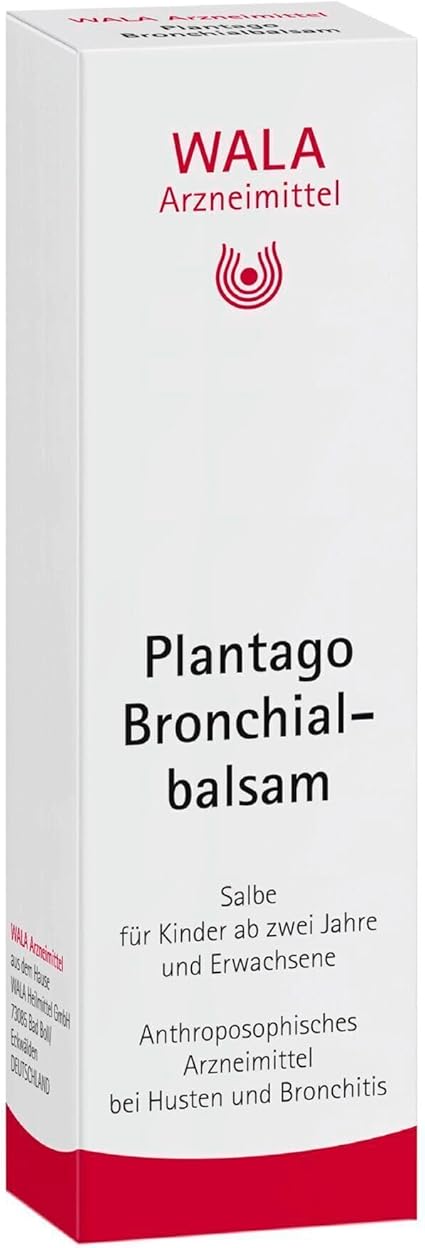 Plantago Bronchial Balm Naturally Effective for Cough and Bronchitis, Dissolves Mucus, Eases Coughing, Relaxes Bronchi, for Children Aged 2 Years and Above, External Use 30g