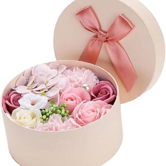 Qianly Rose Petal Soap in Gift Box for Special Occasions Pink