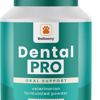 Balloony Dental PRO Teeth Powder for Dogs - Natural Teeth Cleaning Against Plaque & Bad Breath - Easy Daily Use (120g)
