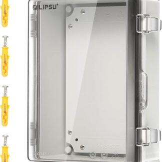 QILIPSU UL94-V0 Outdoor WiFi Enclosure Waterproof Electrical Junction Box PC/ABS Plastic Transparent Hinged Door IP66 Weatherproof Projects Solar Net Router