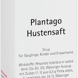 Plantago Cough Syrup Naturally Effective for Coughs and Bronchitis, Releases Stuck Mucus, Promotes Coughing, Relieves Cough Stimulus for Infants, Children & Adults, 90 ml