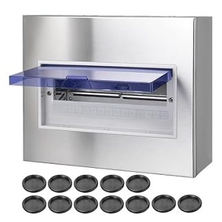 CHENGPI Waterproof Distribution Box for Outdoor Use, Stainless Steel Waterproof Control Cabinet Indoor, Stainless Steel 304 Control Cabinet Distribution Boxes, 15 Modules