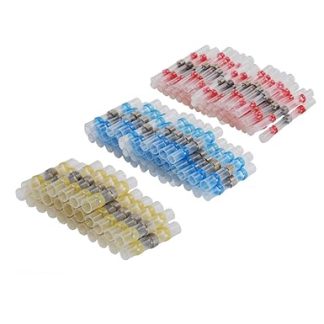 OxoxO Heat Shrink Butt Connectors, Solder Seal Wire Connectors, Marine Automotive Waterproof Electrical Connectors (45Red 40Blue 15Yellow)