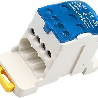 YiQinzcxg 8-Channel Terminal Junction Box DIN Rails Mountable Brass Terminals High Durability Plastic Housing Electrical Connections Easy Installation Terminal Block