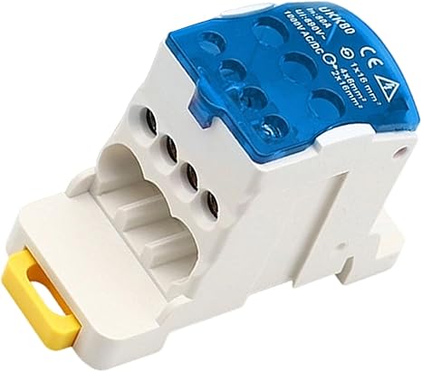 YiQinzcxg 8-Channel Terminal Junction Box DIN Rails Mountable Brass Terminals High Durability Plastic Housing Electrical Connections Easy Installation Terminal Block