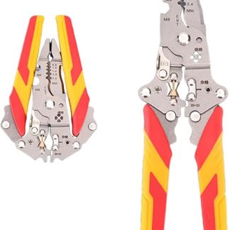 anneratteryer Wire Stripping Tool 12 in 1 Pliers Electrician Wire Stripper Insulation Pliers Wire Stripper Cable Stripper Cable Stripper Pliers Cable Scissors for Stripping Winding Columns Yellow (Red