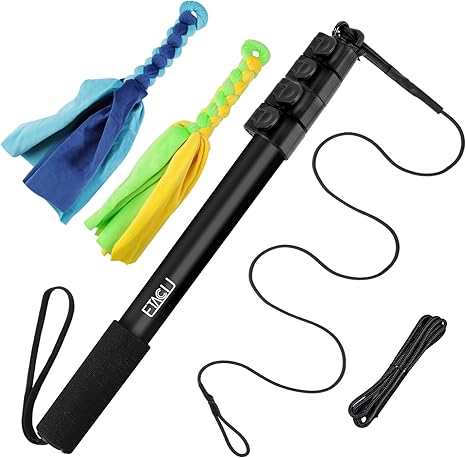 ETACCU Reizangel Dog Large Dogs, Extendable Dog Toy, 150 cm Flirt Pole with Rope Toy, Dog Toy for Small, Medium and Large