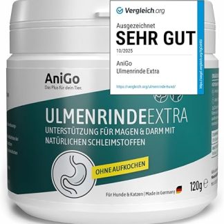 AniGo Elm Bark Extra – No Boiling for Dogs & Cats – Tendency to Diarrhoea – Supports the Natural Protective Film in the Gastrointestinal I Strong Slime & Natural I Slippery Elm Bark