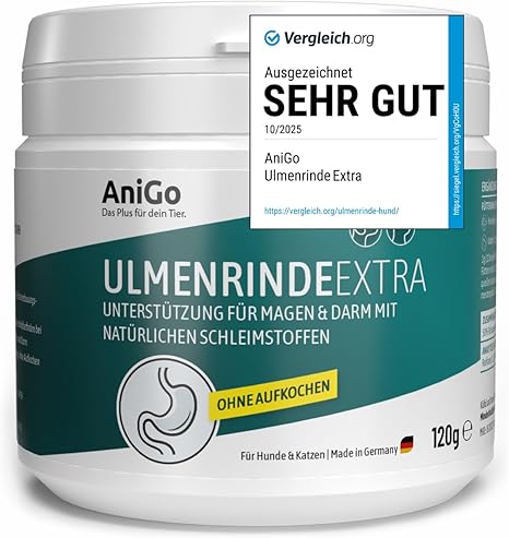 AniGo Elm Bark Extra – No Boiling for Dogs & Cats – Tendency to Diarrhoea – Supports the Natural Protective Film in the Gastrointestinal I Strong Slime & Natural I Slippery Elm Bark