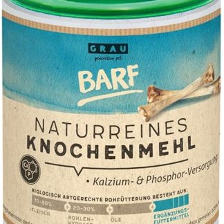 GRAU - The Original - 100% Natural Beef Bone Meal, Natural Calcium for Bone Building and Joints, Pack of 1 (1 x 175 g), Supplementary Feed for Dogs and Cats