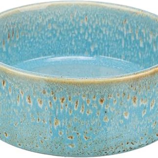 TRIXIE 25113 Ceramic Dog Bowl, 900 ml, Blue Ceramic Bowl - Practical Feeding Bowl for Dogs Diameter 16 cm, Stable, Robust and Dishwasher Safe