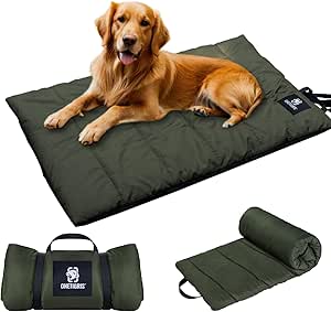 OneTigris Dog Blanket 110 x 68 cm Washable Dog Mat Comfort and Soft Waterproof Dog Bed Dog Cushion for Travel Camping Outdoor - Olive Drab