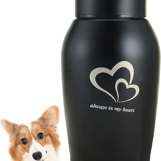 ZHYUAN Stainless Steel Pet Urn, Urn for Dogs and Cats, Pet Memorial Urn, Portable Pet Urn, Stainless Steel Animal Urn, Suitable for Dogs, Cats and Other Small Animals (Black)