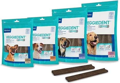 Virbac VEGGIEDENT Fresh L Dental Care Snack for Dogs, Medium, 490 g