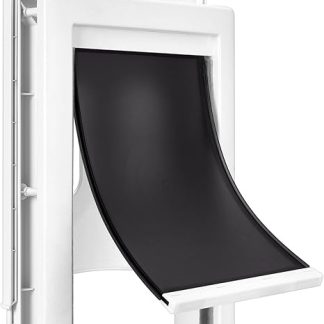 Amazon Basics Adjustable Plastic Dog Cat Door Medium 26.7cm x 38.1cm x 9.9cm White and Grey