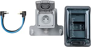 IP54 Electric Car Charger Socket with Switch FI/LS 20 A French Socket (Socket + 4 Modules, Box + 2 Cable)